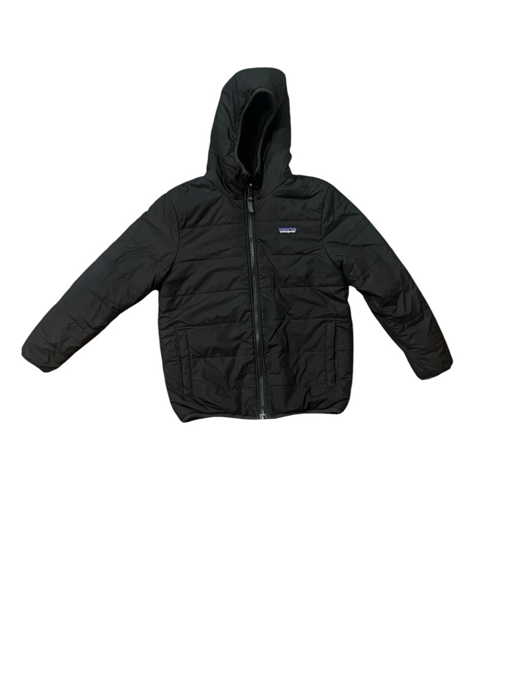 Patagonia Kids Reversible Ready Freddy Black Puffer Jacket size M 10